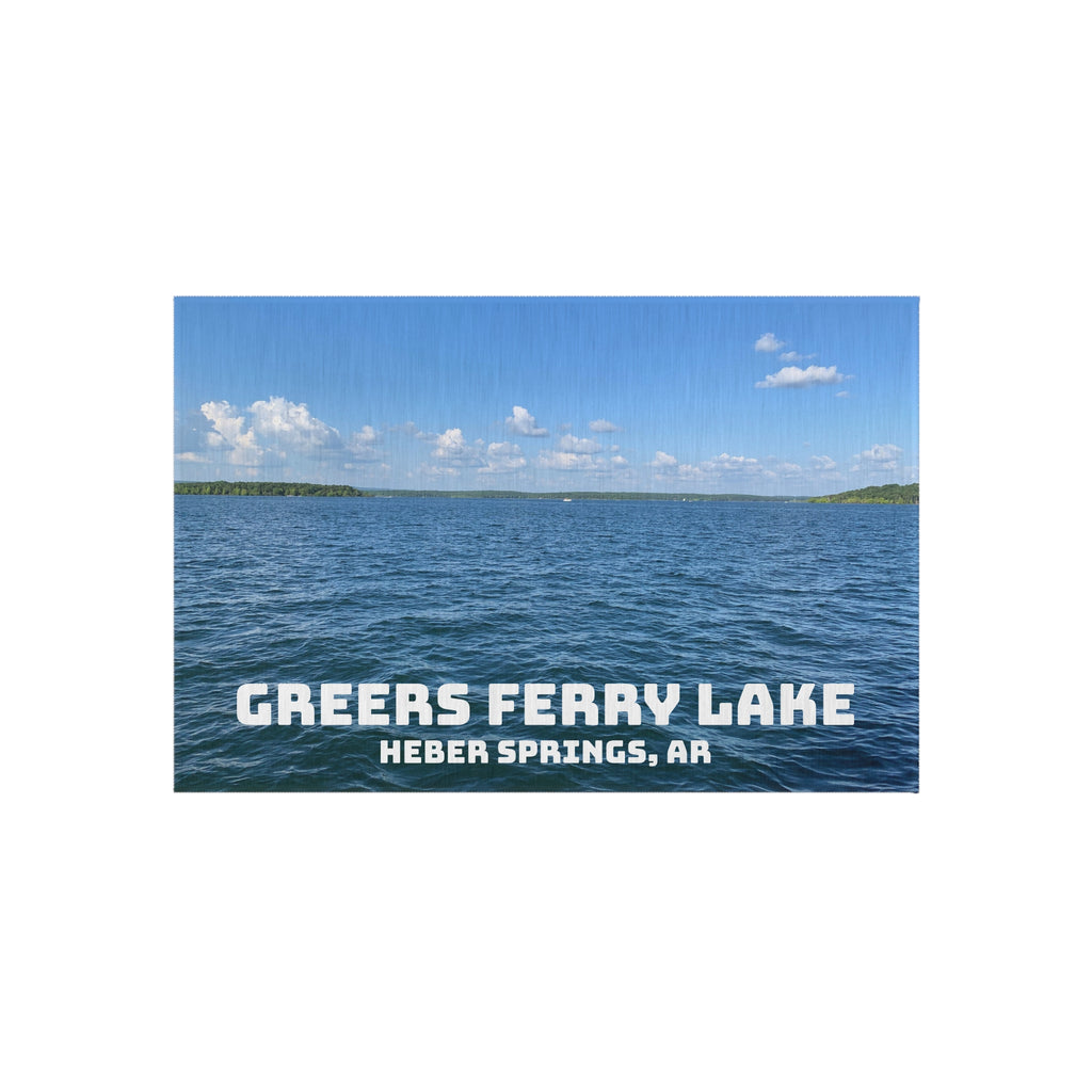 Greers Ferry Lake Outdoor Rug – Heber Springs, AR Scenic Lake View Doormat