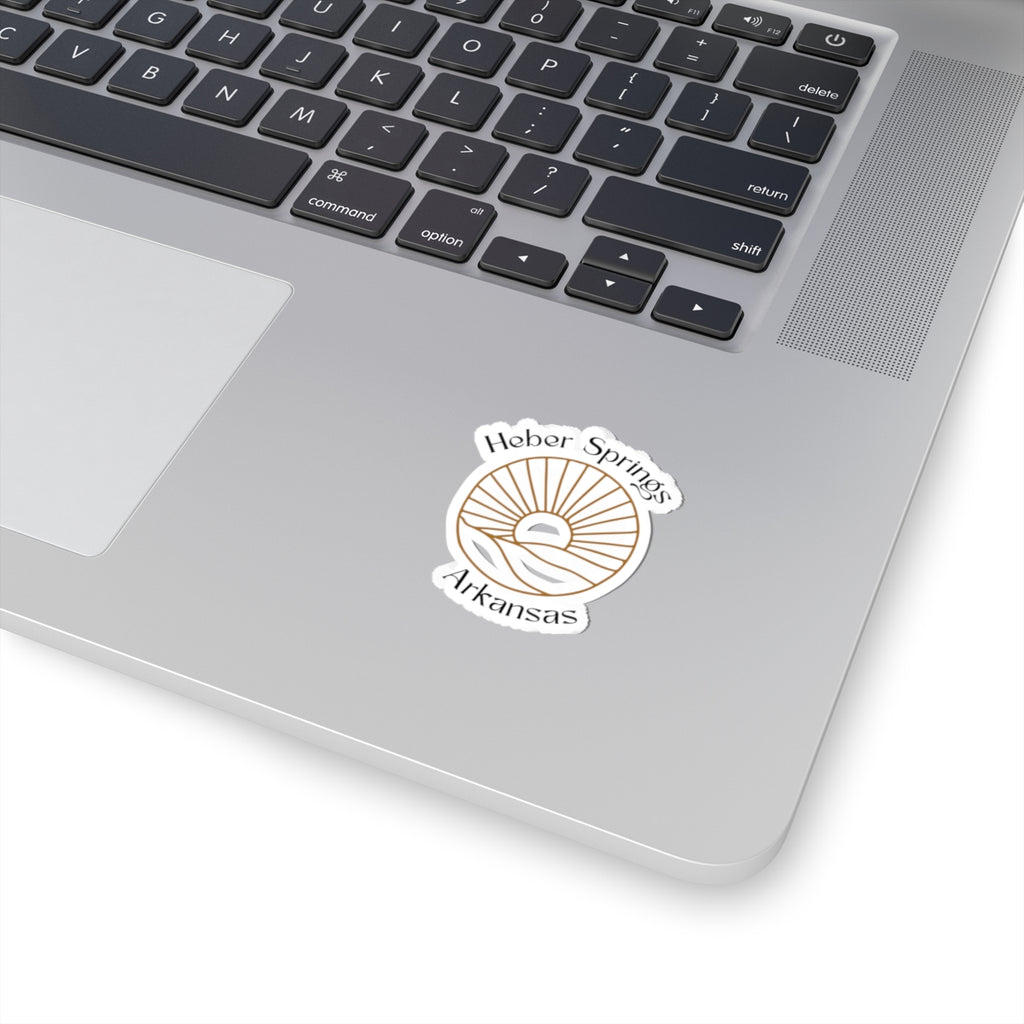 Heber Springs Arkansas Sunset Sticker — Minimalist Kiss-Cut Decal