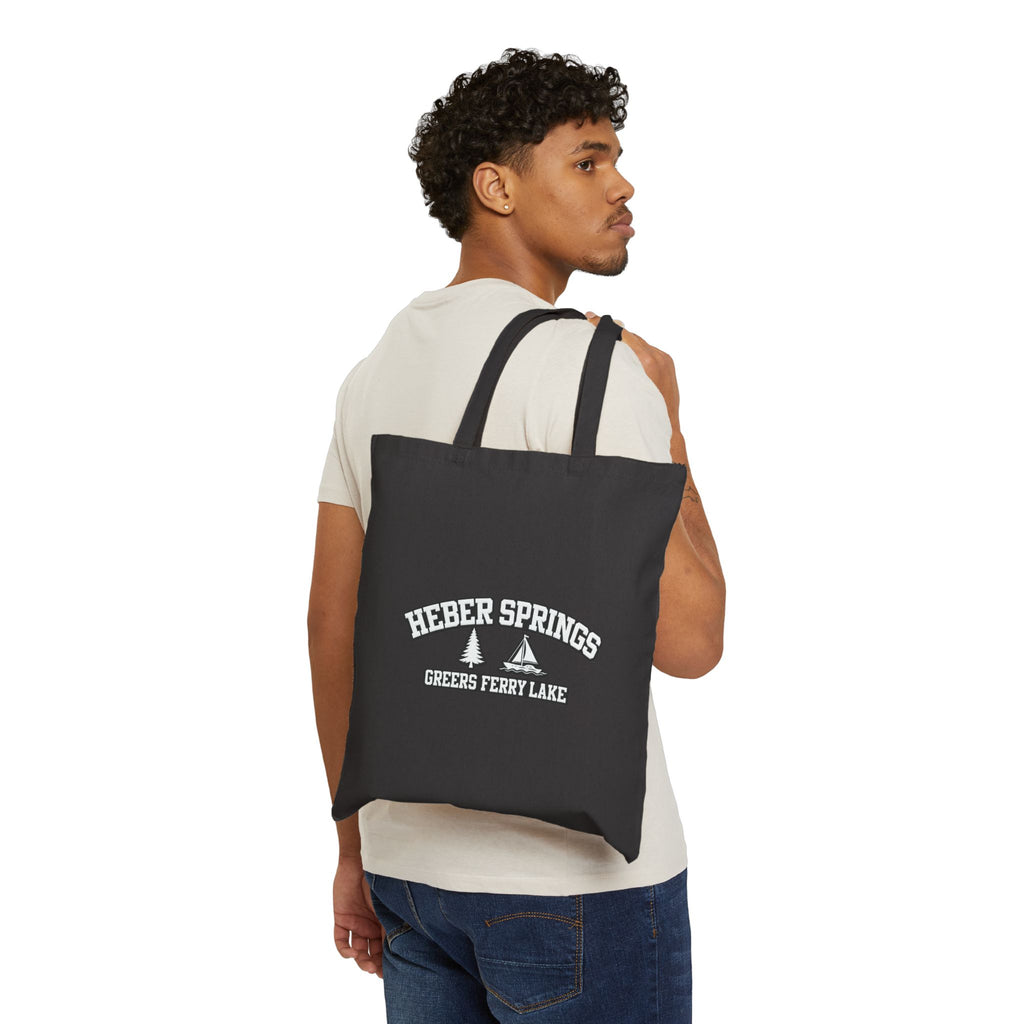 Heber Springs Greers Ferry Lake Canvas Tote — Lake Town Souvenir Bag