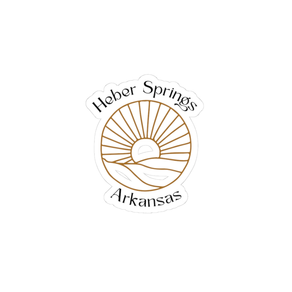 Heber Springs Arkansas Sunset Sticker — Minimalist Kiss-Cut Decal