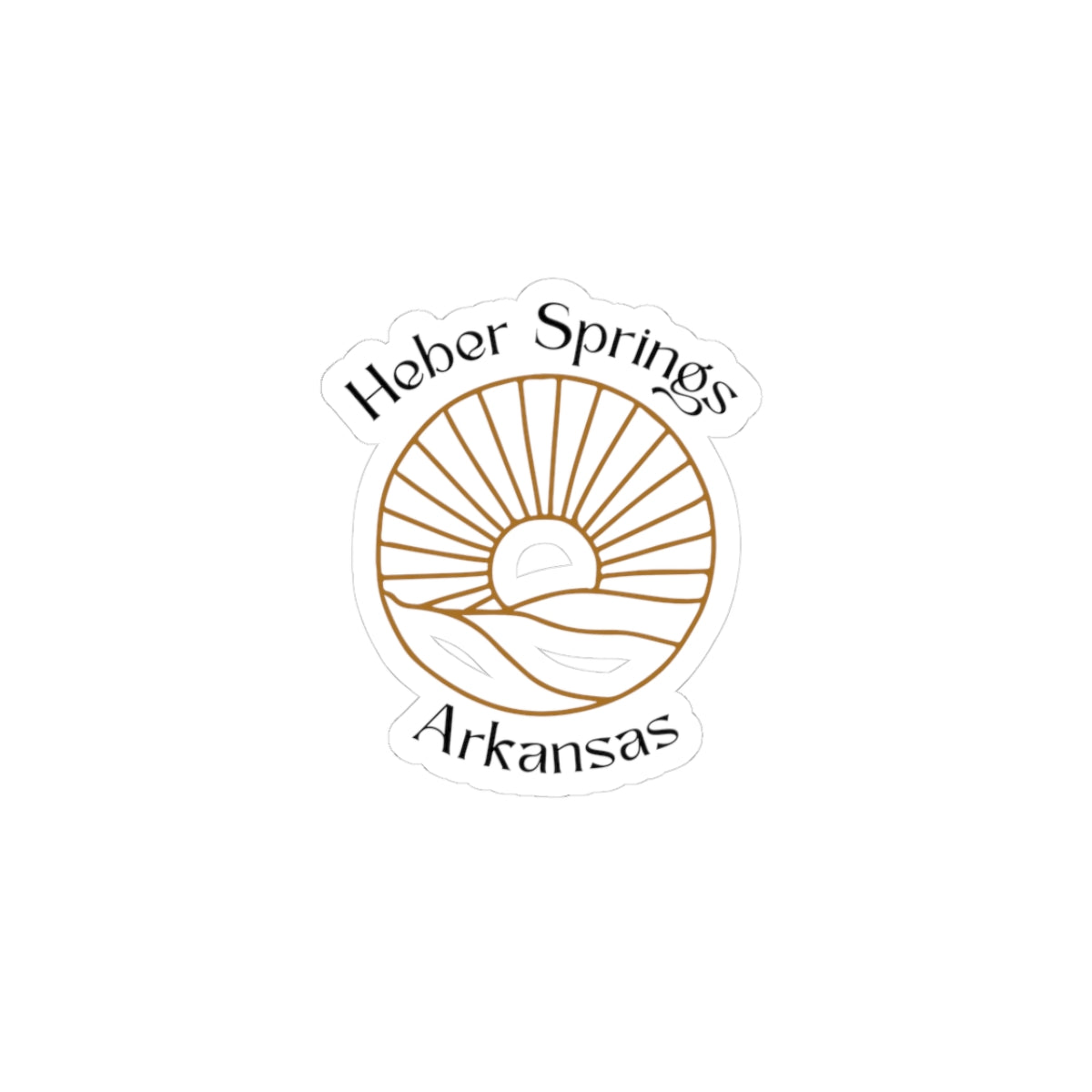Heber Springs Arkansas Sunset Sticker — Minimalist Kiss-Cut Decal